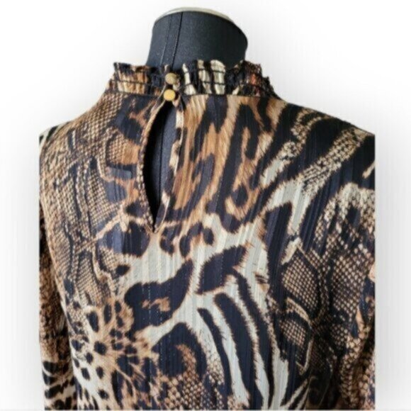 Frank Lyman Leopard Print Chiffon Blouse NWT Sz 8 - Picture 2 of 10